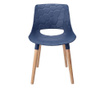 Skandináv stílusú szék, PP, kék, fa, max 130 kg, 45x55x77 cm, Davis, Jumi