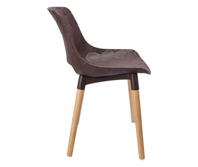 Skandináv stílusú szék, PP, barna, fa, max 130 kg, 45x55x77 cm, Davis, Jumi