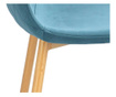 Skandináv stílusú szék, velúr, háttámlás minta, sötétkék, max 100 kg, 44x52x85 cm, Vigo, Jumi