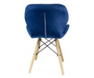 Skandináv stílusú székek, velúr, fa, kék, 4 db-os készlet, 46x50x73 cm, Jumi