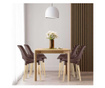 Skandináv stílusú székek, PP, barna, fa, max 130 kg, 4 db-os készlet, 45x55x77 cm, Davis, Jumi