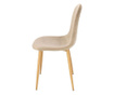 Skandináv stílusú szék, velúr, háttámlás minta, bézs, max 100 kg, 44x52x85 cm, Vigo, Jumi