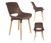 Skandináv stílusú szék, PP, barna, fa, max 130 kg, 45x55x77 cm, Davis, Jumi