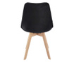 Skandináv stílusú székek, szövet, fa, fekete, 4 db-os készlet, 49x55x82 cm