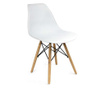Skandináv stílusú székek, műanyag, fém, fa, fehér, 4-es készlet, 46x52x81 cm, Eva