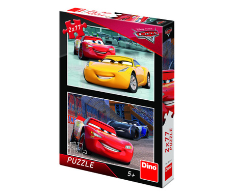 Puzzle 2 in 1 - Cars 3: Cursa cea mare (2 x 77 piese)