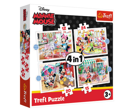 Puzzle Trefl 4 in 1 Minnie Mouse si prietenii ei