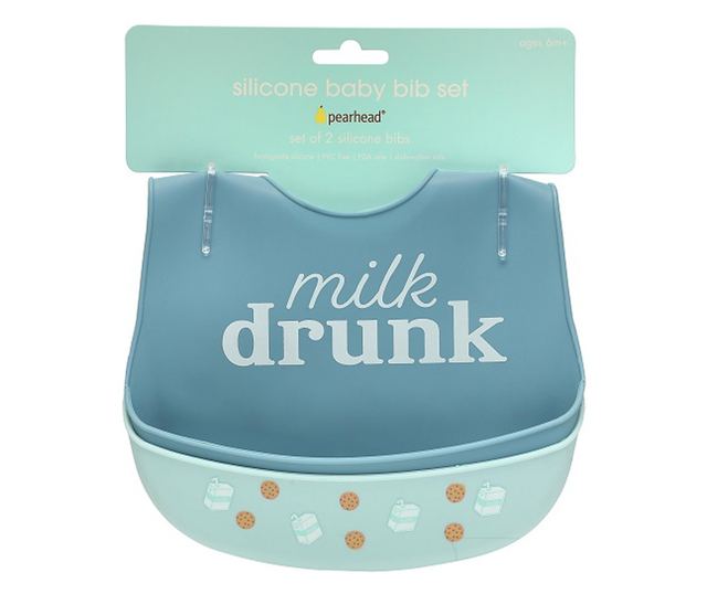 Set bavete din silicon Pearhead Milk Drunk