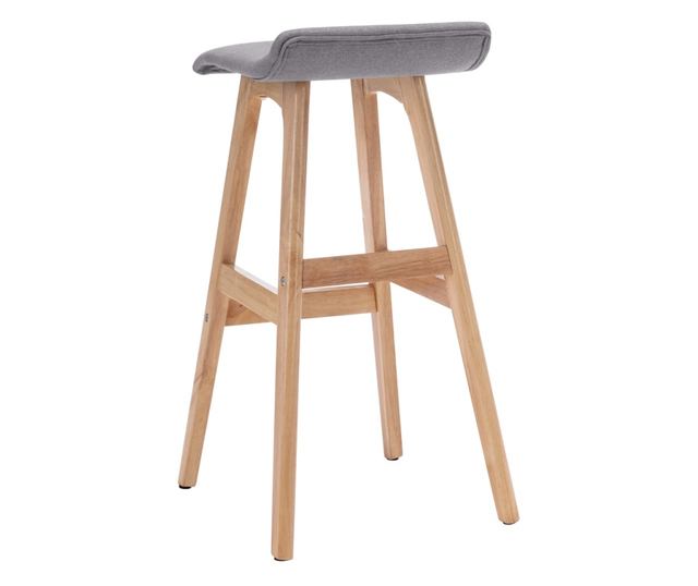 Barski stol, svetlo siv, tekstil