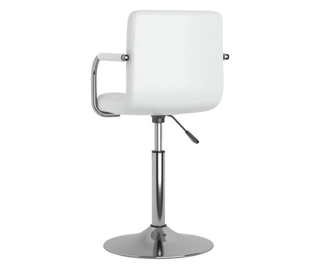 Barski stol, bel, umetno usnje