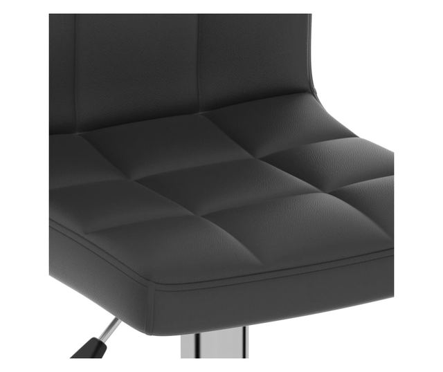 Barski stol, črn, umetno usnje