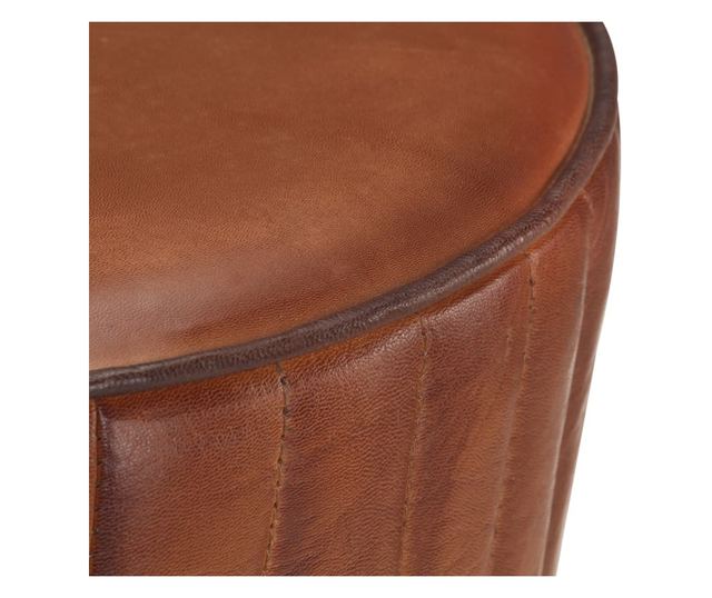 Barski stol, rjav, pravo usnje