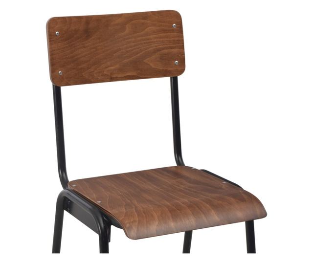 Barski stoli, 2 kosa, rjavi, masivni vezani les, jeklo