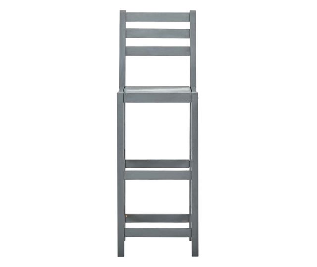 Barski stoli, 4 kosi, sivi, trden akacijev les