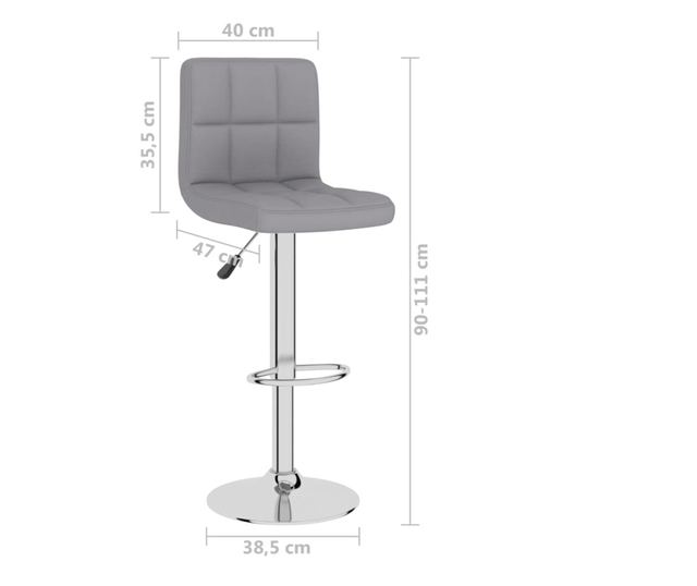 Barski stol, svetlo siv, blago