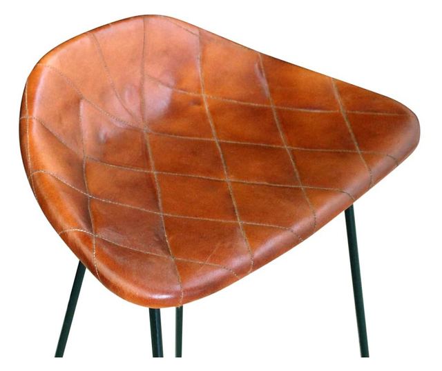 Barski stoli, 6 kosov, rjavi, pravo usnje