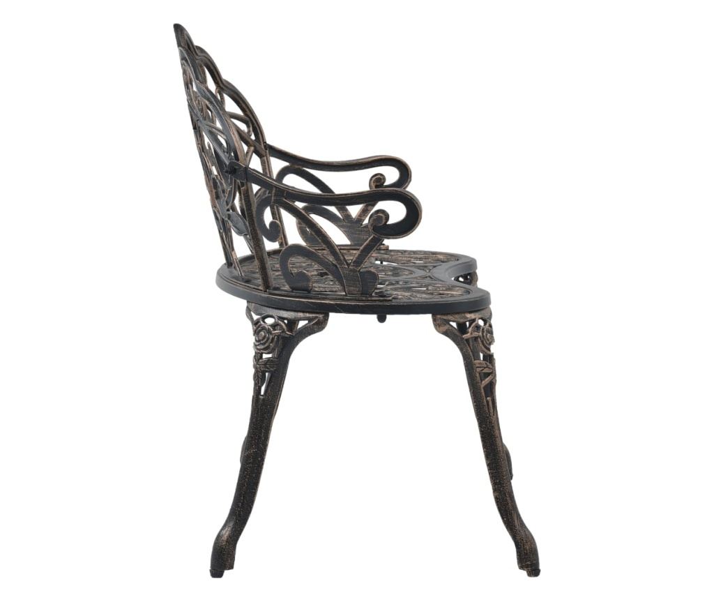 Bistro klupa, brončana, 100 cm, lijevani aluminij - 4