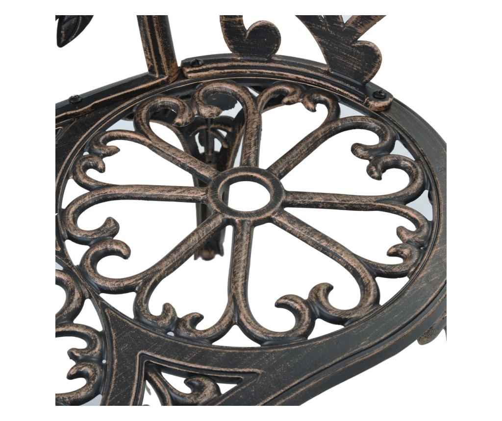 Bistro klupa, brončana, 100 cm, lijevani aluminij - 6