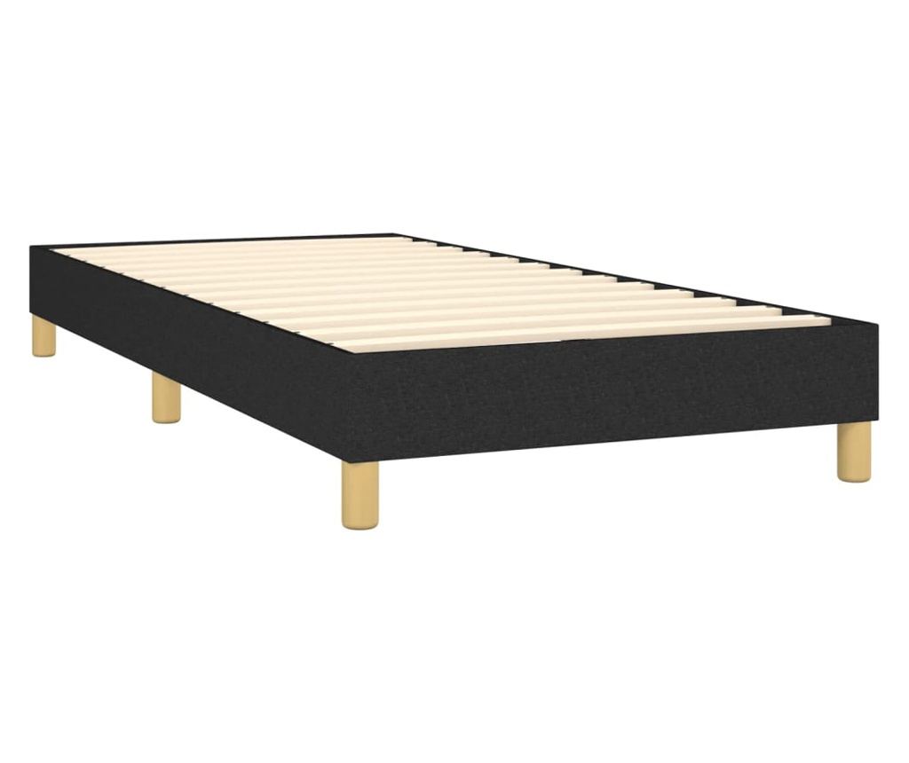 Boxspring postelja z vzmetnico, črna, 80x200 cm, tekstil - 4