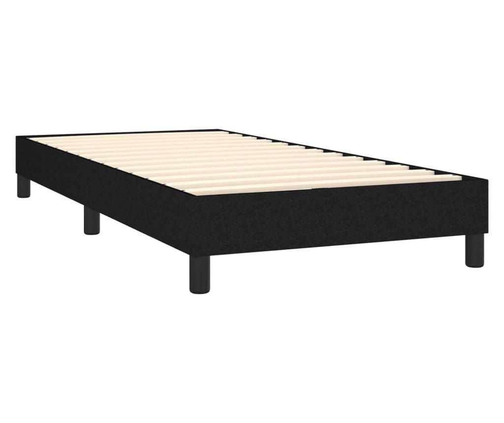 Krevet s oprugama, madracem i LED rasvjetom, crni, 90x190 cm, tekstil - 5