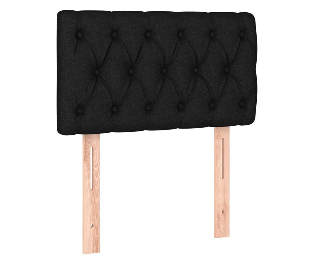 Boxspring postelja z vzmetnico, črna, 80x200 cm, tekstil - 6