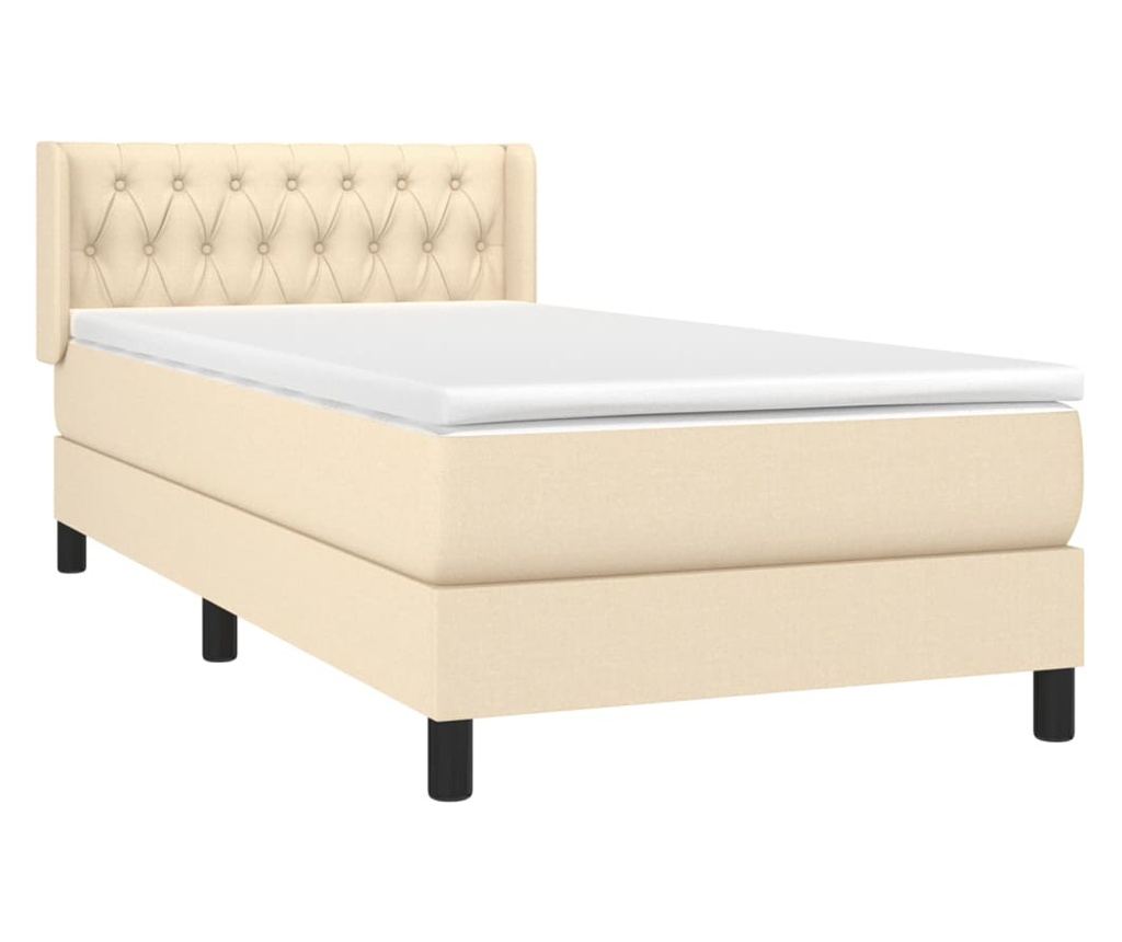 Боксспринг легло с матрак, крем, 100x200 см, текстил - 3