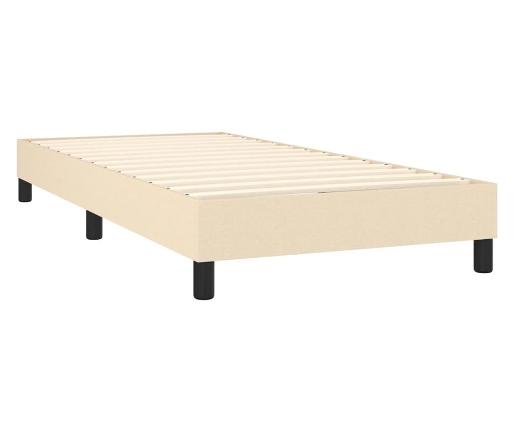 Боксспринг легло с матрак, кремаво, 80x200 см, текстил - 4