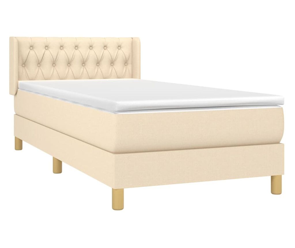 Боксспринг легло с матрак, крем, 100x200 см, текстил - 3