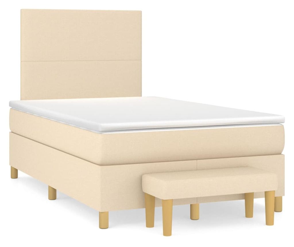 Boxspringová posteľ s matracom, krémová, 120x200 cm, textil - 2