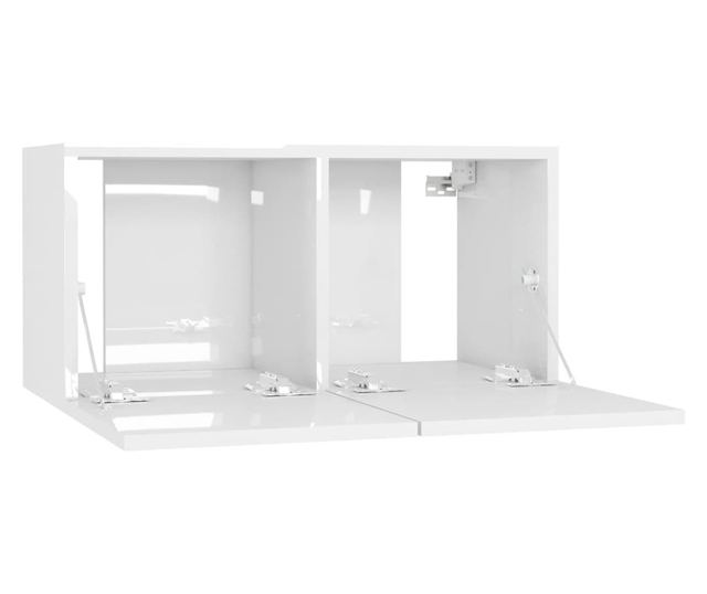 Set TV ormarića, 5 komada, ekstra sjajna bijela, PAL