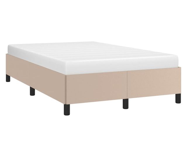 cappuccino színű műbőr ágykeret 120 x 190 cm