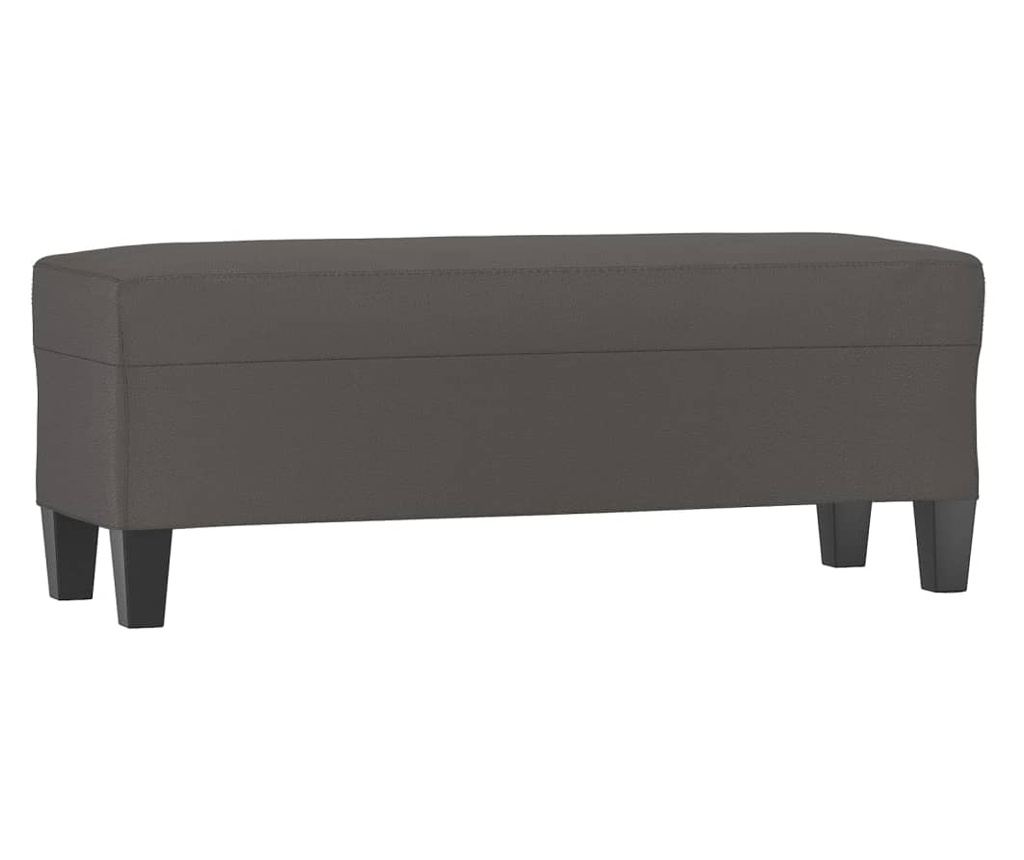 szürke műbőr pad 100 x 35 x 41 cm - 2