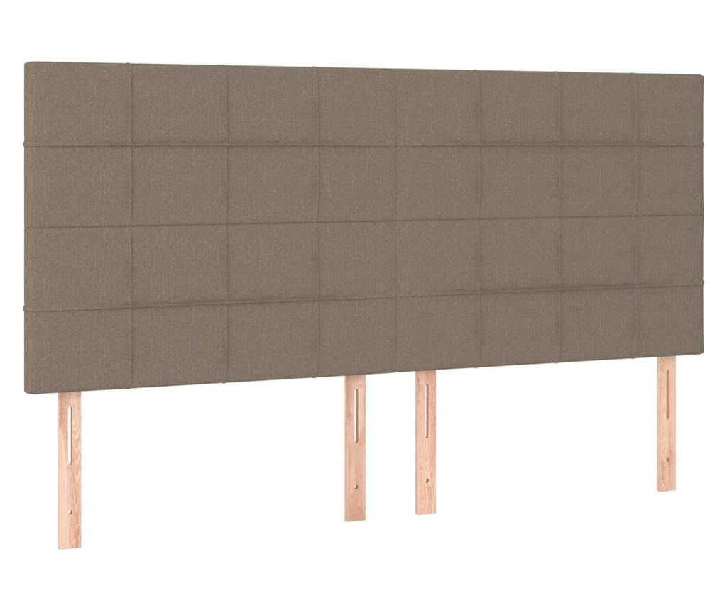 Легло с пружини, матрак и LED, тъмносиво, 200x200 см, текстил - 7