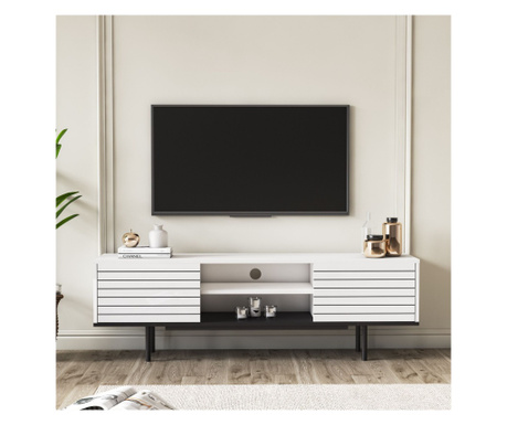 Comoda TV Gauge Concept, MDF, alb/negru