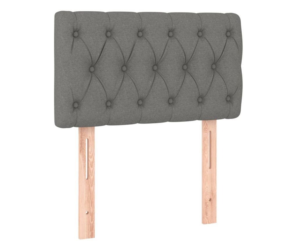 Krevet s oprugama, madrac i LED, tamnosivi, 80x200 cm, tekstil - 7