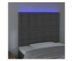 LED uzglavlje tamnosivo 90x5x118/128 cm baršunasto