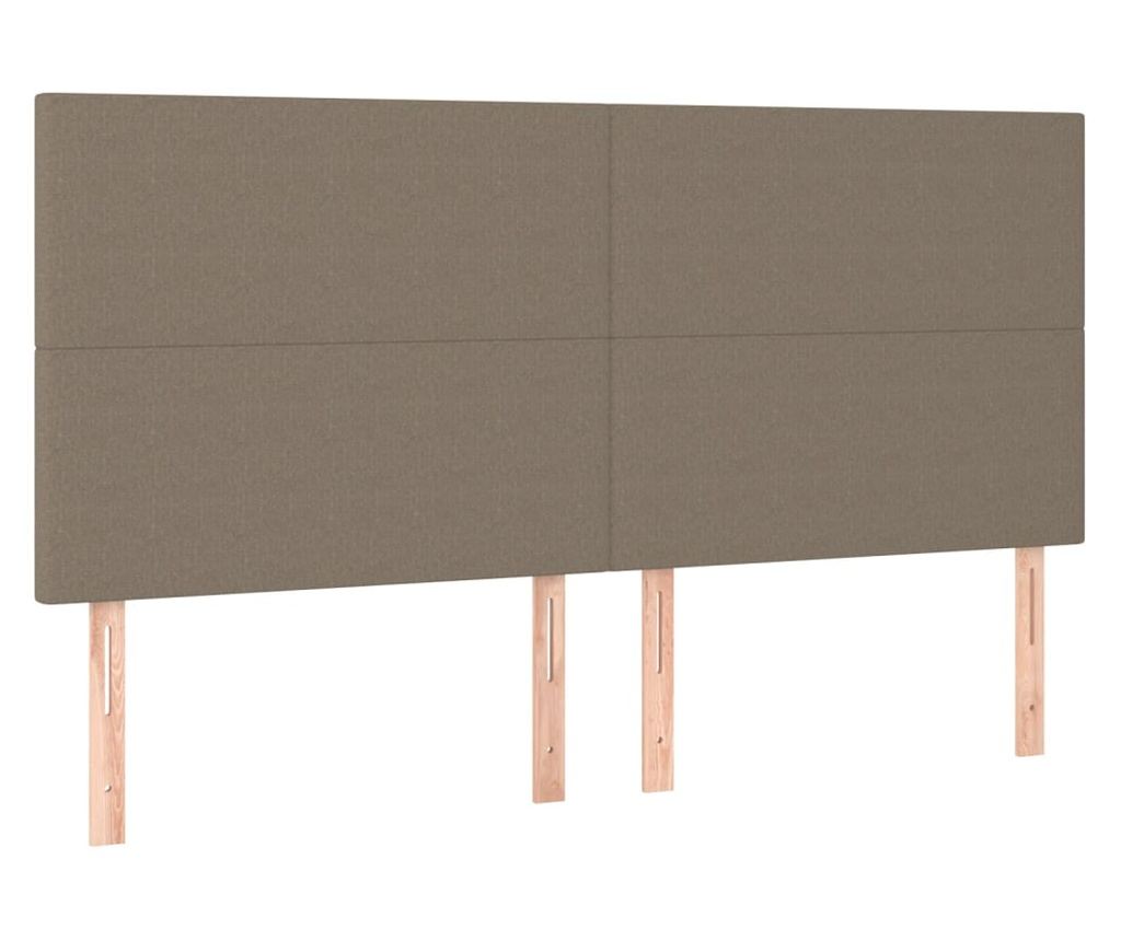 Боксспринг легло с матрак, таупе сиво, 200x200 см, текстил - 5