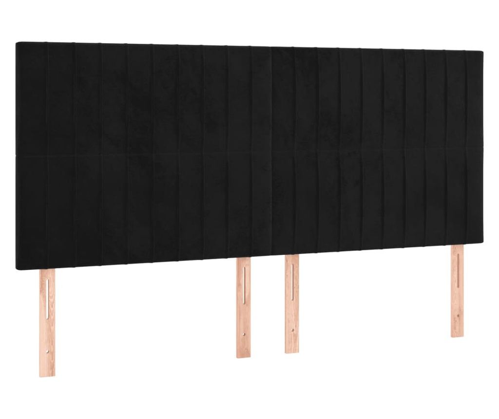 Боксспринг легло с матрак, черно, 180x200 см, кадифе - 6