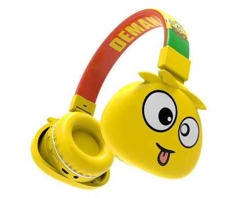 Mercaton® Monster vezeték nélküli fejhallgató gyerekeknek, mikrofon, FM rádió, MicroSD foglalat, Bluetooth 5.0, 8 óra, sárga