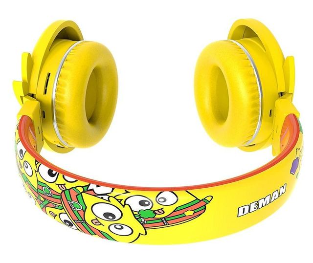 Mercaton® Monster vezeték nélküli fejhallgató gyerekeknek, mikrofon, FM rádió, MicroSD foglalat, Bluetooth 5.0, 8 óra, sárga