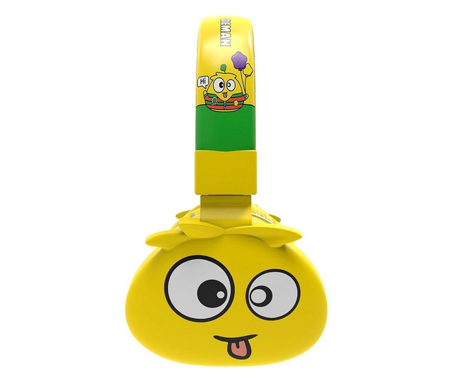 Mercaton® Monster vezeték nélküli fejhallgató gyerekeknek, mikrofon, FM rádió, MicroSD foglalat, Bluetooth 5.0, 8 óra, sárga