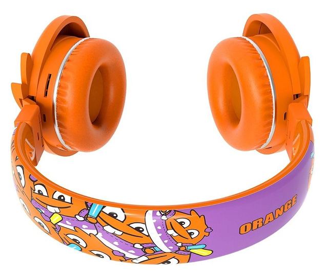 Mercaton® Monster vezeték nélküli fejhallgató gyerekeknek, mikrofon, FM rádió, MicroSD foglalat, Bluetooth 5.0, 8 óra, narancs