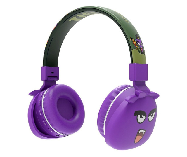 Mercaton® Monster vezeték nélküli fejhallgató gyerekeknek, mikrofon, FM rádió, MicroSD foglalat, Bluetooth 5.0, 8 óra, lila