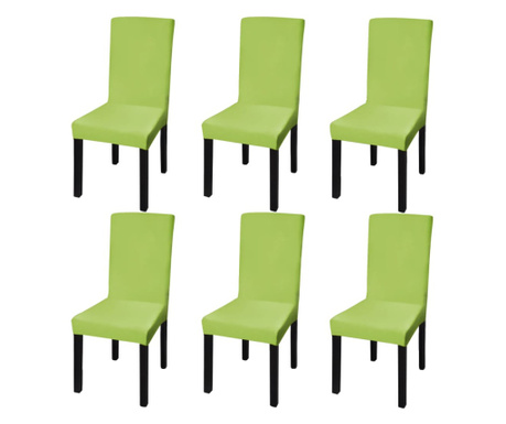 Ravne raztegljive prevleke za stole 6 kosov zelene