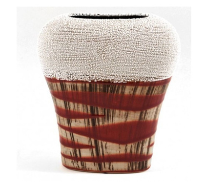 Keramička vaza "Bijelo i crveno" - 25 cm