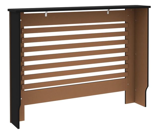 Pokrov za radijator crni 112 x 19 x 81 cm MDF