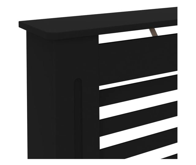 Pokrov za radijator crni 112 x 19 x 81 cm MDF
