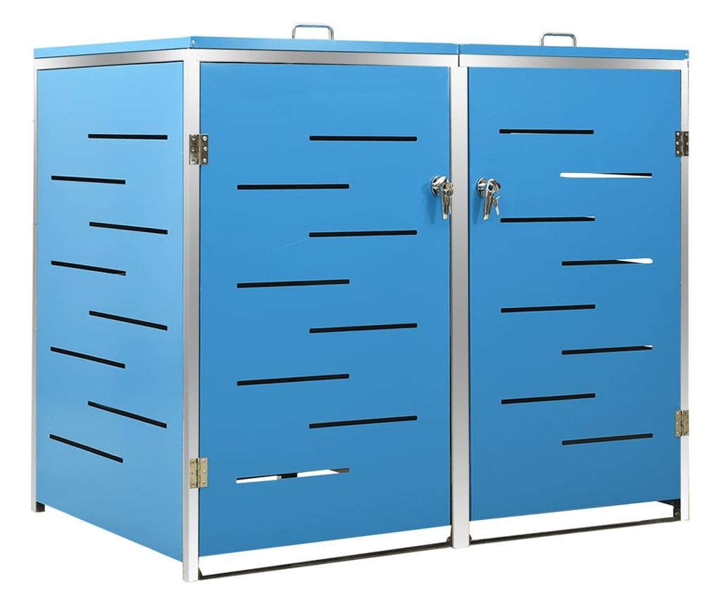 Spremište za dvije kante za smeće 138 x 77,5 x 115,5 cm čelično - 2