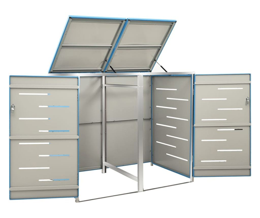 Spremište za dvije kante za smeće 138 x 77,5 x 115,5 cm čelično - 11