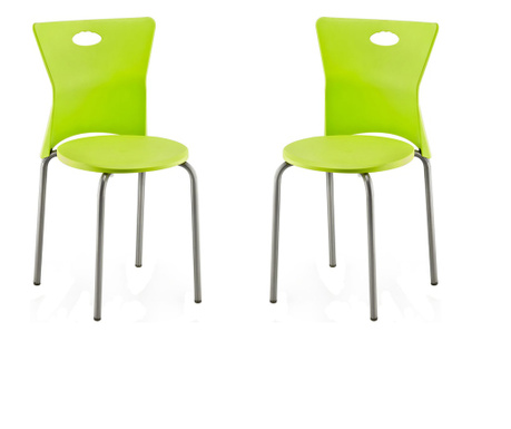 Raki Vega Set 2 scaune aluminiu si polipropilena verde, 39x39xh79cm